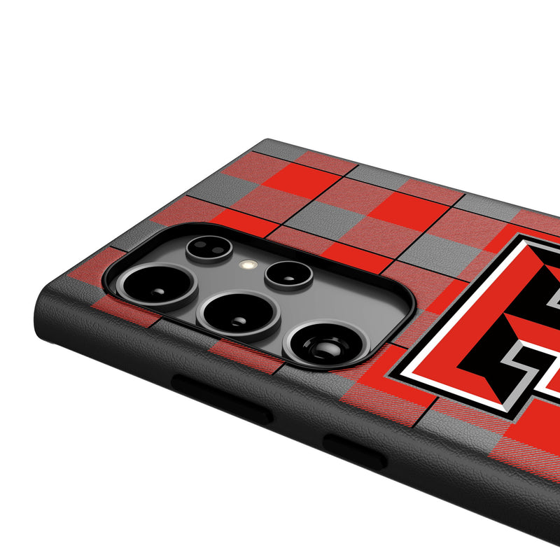 Texas Tech Red Raiders Plaid Galaxy MagSafe Compatible Phone Case Detail.Jpg