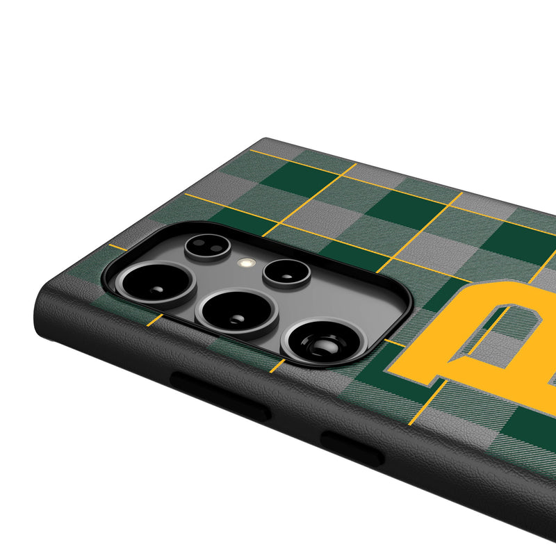 Baylor University Bears Plaid Galaxy MagSafe Compatible Phone Case Detail.Jpg