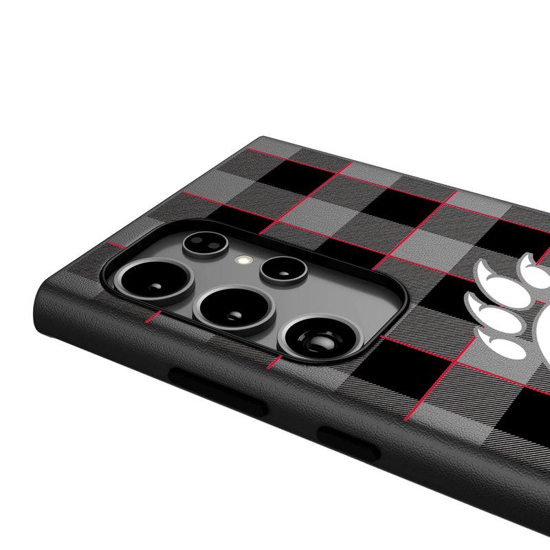 University of Cincinnati Bearcats Plaid Galaxy MagSafe Compatible Phone Case Detail.Jpg