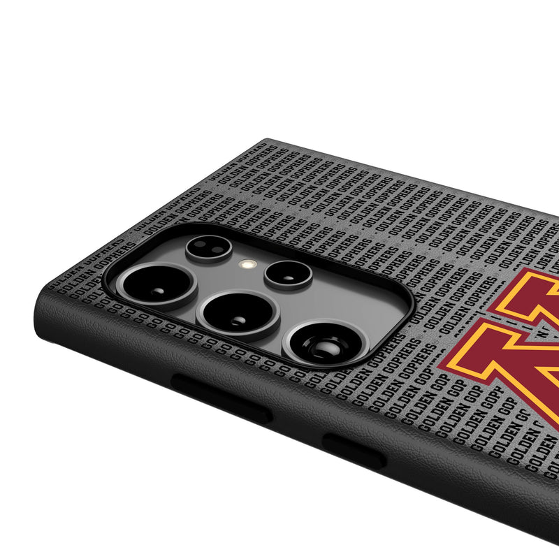 University of Minnesota Golden Gophers Text Backdrop Galaxy MagSafe Compatible Phone Case Detail.Jpg