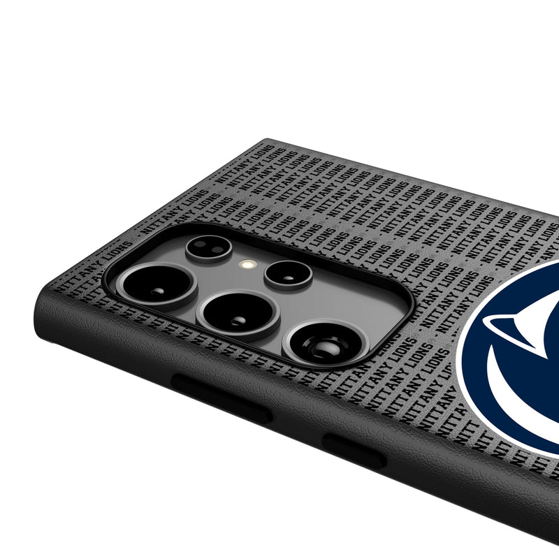 Pennsylvania State University Nittany Lions Text Backdrop Galaxy MagSafe Compatible Phone Case Detail.Jpg