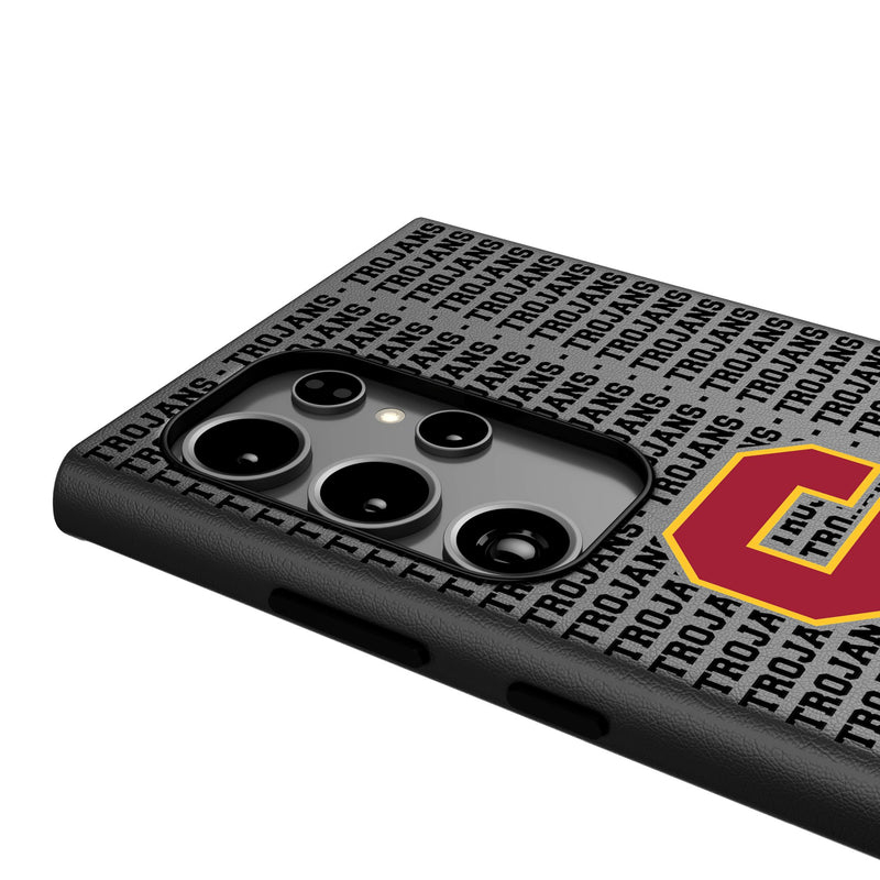 University of Southern California Trojans Text Backdrop Galaxy MagSafe Compatible Phone Case Detail.Jpg