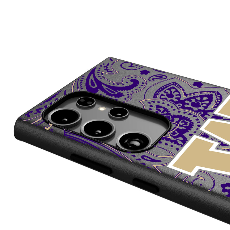 University of Washington Huskies Paisley Galaxy MagSafe Compatible Phone Case Detail.Jpg