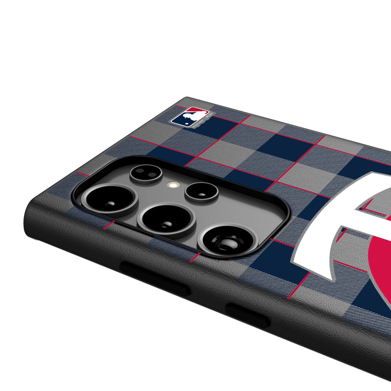 Minnesota Twins Plaid Galaxy MagSafe Compatible Phone Case Detail.Jpg