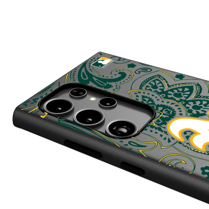 Oakland Athletics Paisley Galaxy MagSafe Compatible Phone Case Detail.Jpg