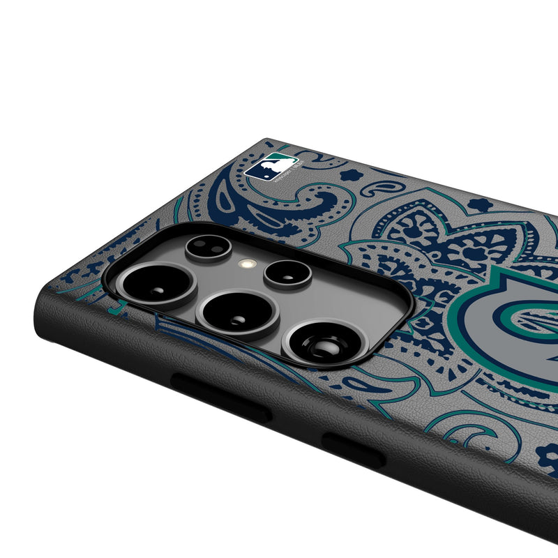 Seattle Mariners Paisley Galaxy MagSafe Compatible Phone Case Detail.Jpg