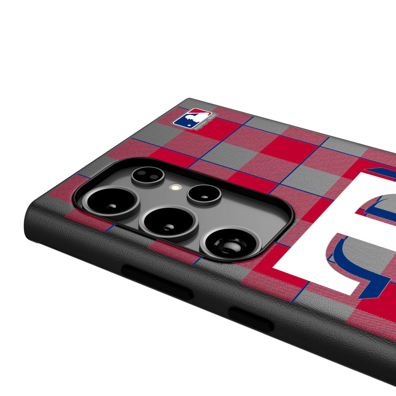 Texas Rangers Plaid Galaxy MagSafe Compatible Phone Case Detail.Jpg