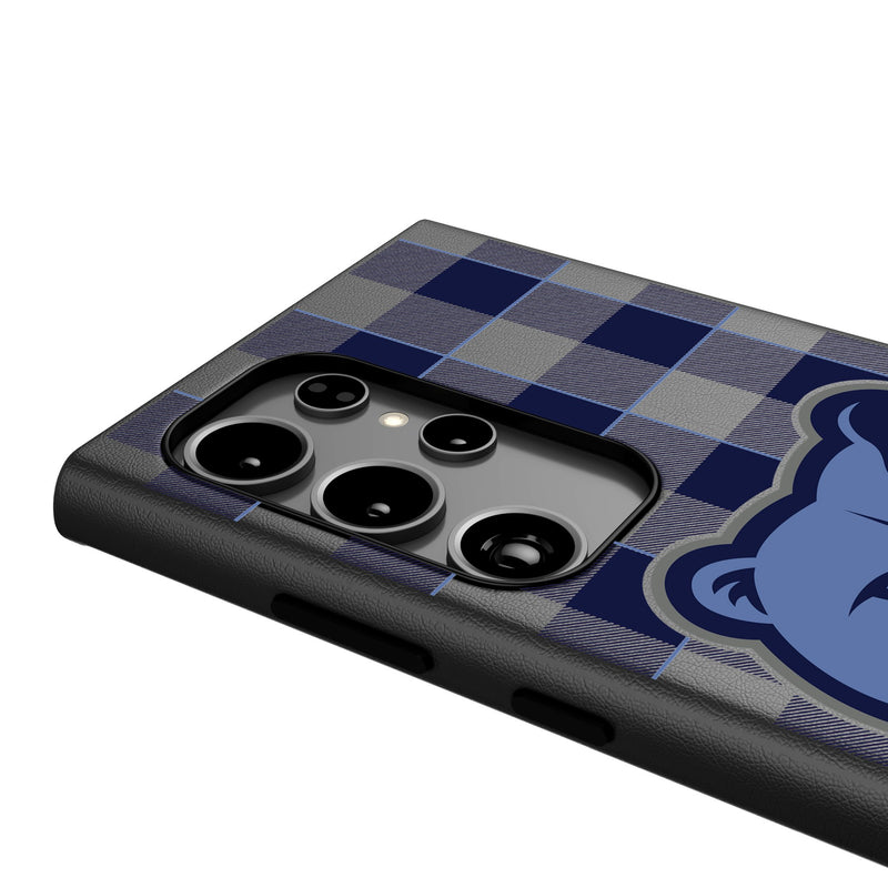 Memphis Grizzlies Plaid Galaxy MagSafe Compatible Phone Case Detail.Jpg