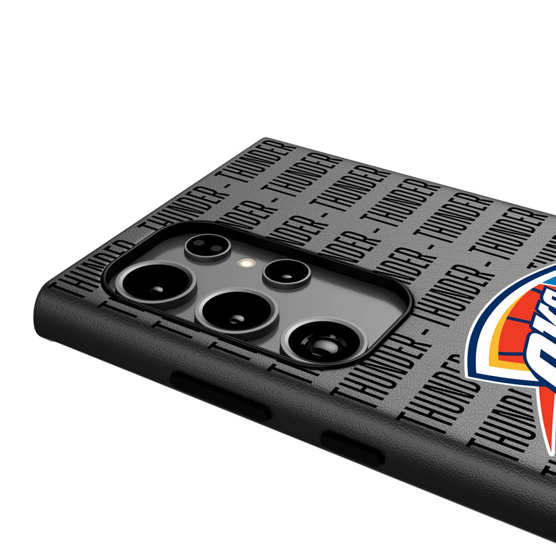 Oklahoma City Thunder Text Backdrop Galaxy MagSafe Compatible Phone Case Detail.Jpg