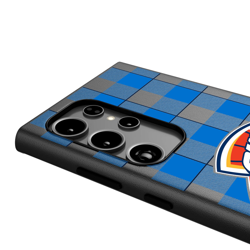 Oklahoma City Thunder Plaid Galaxy MagSafe Compatible Phone Case Detail.Jpg