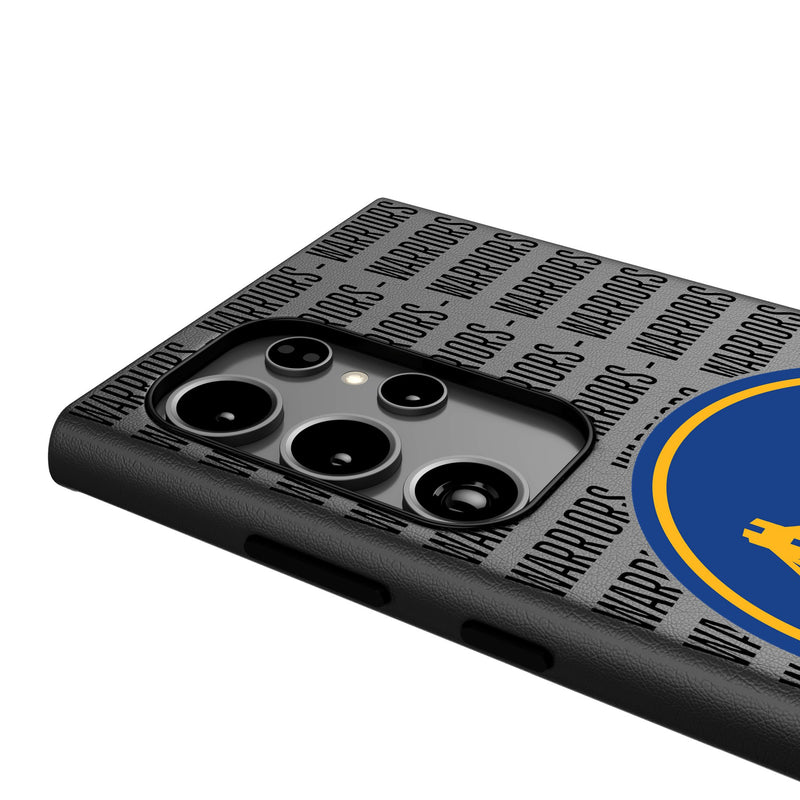 Golden State Warriors Text Backdrop Galaxy MagSafe Compatible Phone Case Detail.Jpg