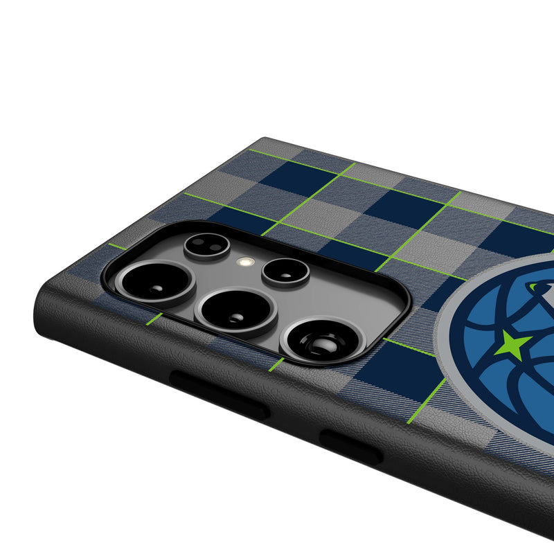 Minnesota Timberwolves Plaid Galaxy MagSafe Compatible Phone Case Detail.Jpg