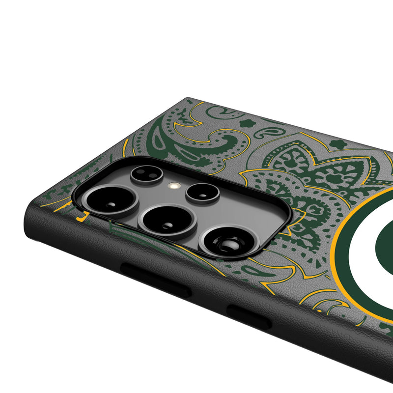 Green Bay Packers Paisley Galaxy MagSafe Compatible Phone Case Detail.Jpg