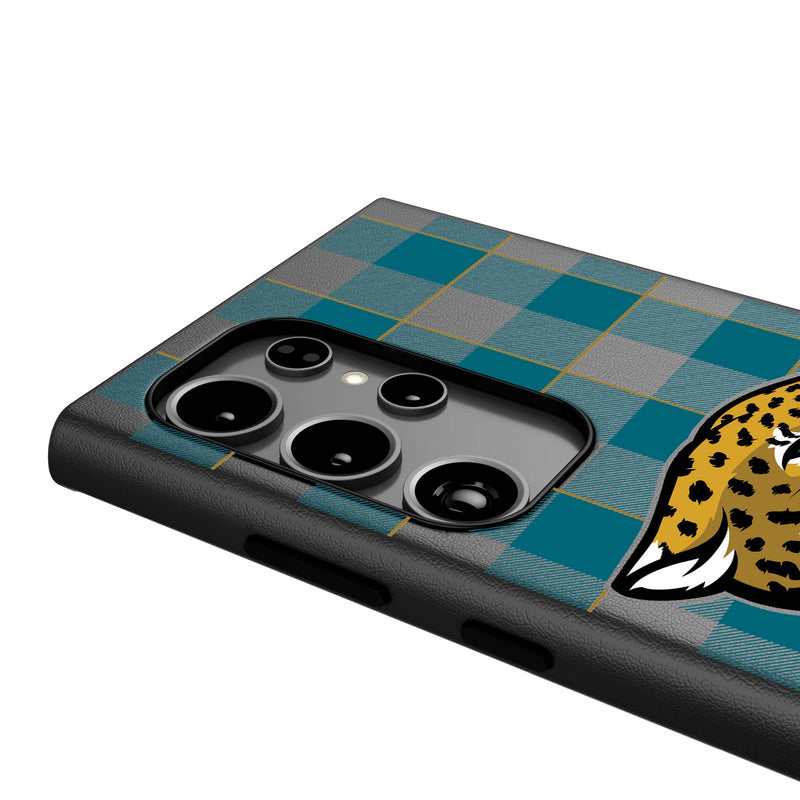 Jacksonville Jaguars Plaid Galaxy MagSafe Compatible Phone Case Detail.Jpg