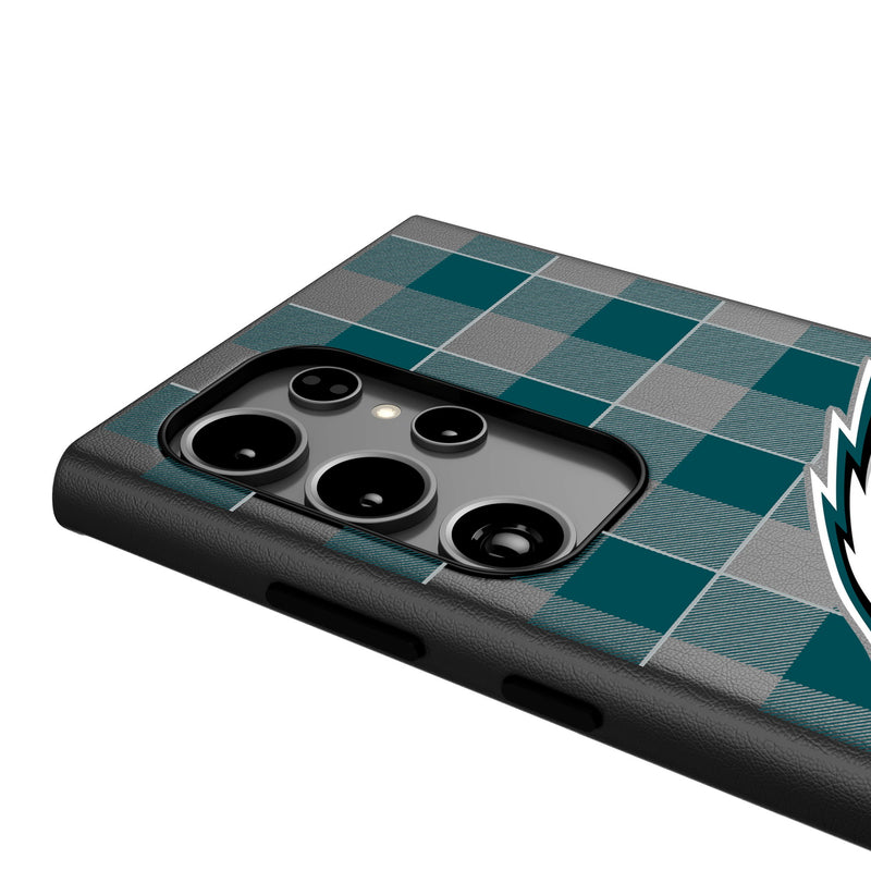 Philadelphia Eagles Plaid Galaxy MagSafe Compatible Phone Case Detail.Jpg