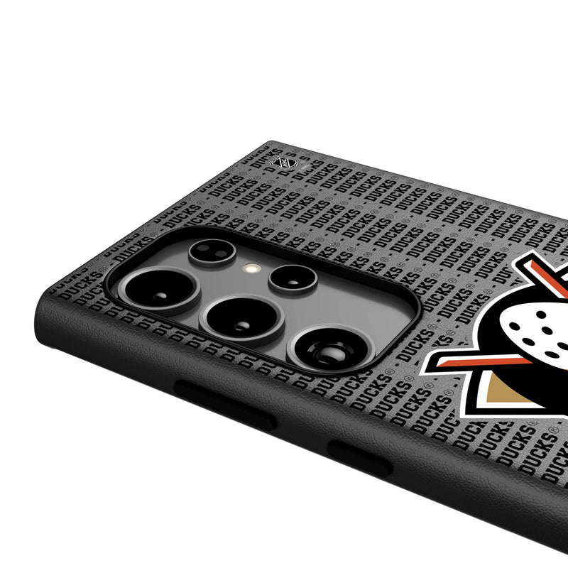 Anaheim Ducks Text Backdrop Galaxy MagSafe Compatible Phone Case Detail.Jpg