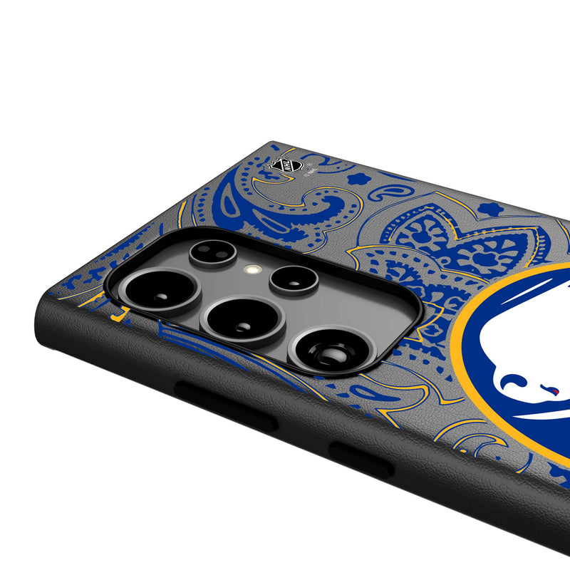 Buffalo Sabres Paisley Galaxy MagSafe Compatible Phone Case Detail.Jpg