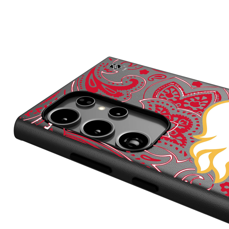 Calgary Flames Paisley Galaxy MagSafe Compatible Phone Case Detail.Jpg