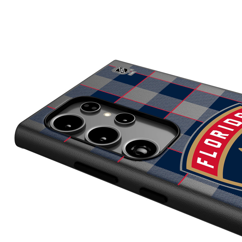 Florida Panthers Plaid Galaxy MagSafe Compatible Phone Case Detail.Jpg