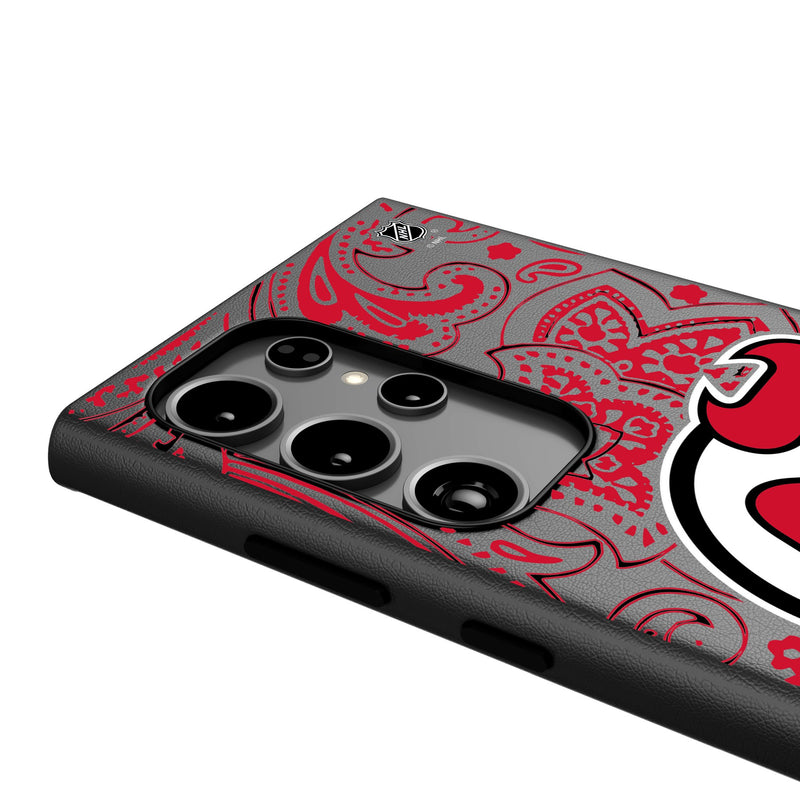 New Jersey Devils Paisley Galaxy MagSafe Compatible Phone Case Detail.Jpg