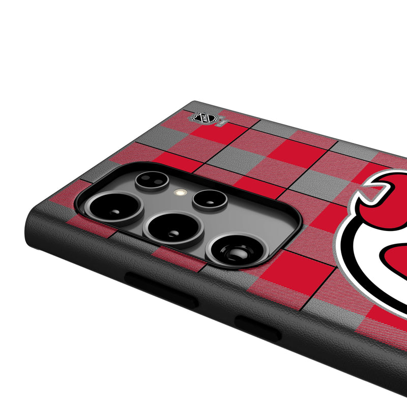 New Jersey Devils Plaid Galaxy MagSafe Compatible Phone Case Detail.Jpg