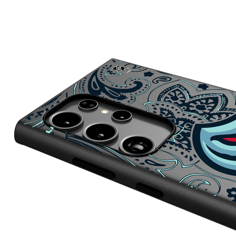 Seattle Kraken Paisley Galaxy MagSafe Compatible Phone Case Detail.Jpg