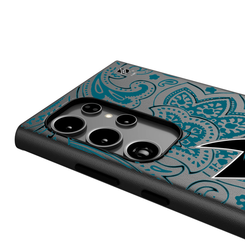 San Jose Sharks Paisley Galaxy MagSafe Compatible Phone Case Detail.Jpg