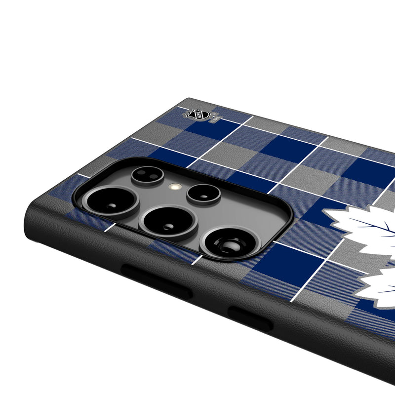 Toronto Maple Leafs Plaid Galaxy MagSafe Compatible Phone Case Detail.Jpg