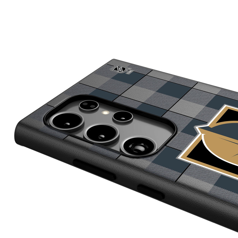 Vegas Golden Knights Plaid Galaxy MagSafe Compatible Phone Case Detail.Jpg