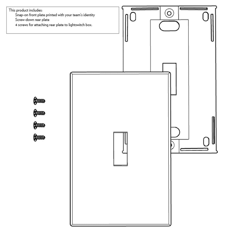 Detroit Lions Retro Passtime Hidden-Screw Light Switch Plate Contents.Jpg