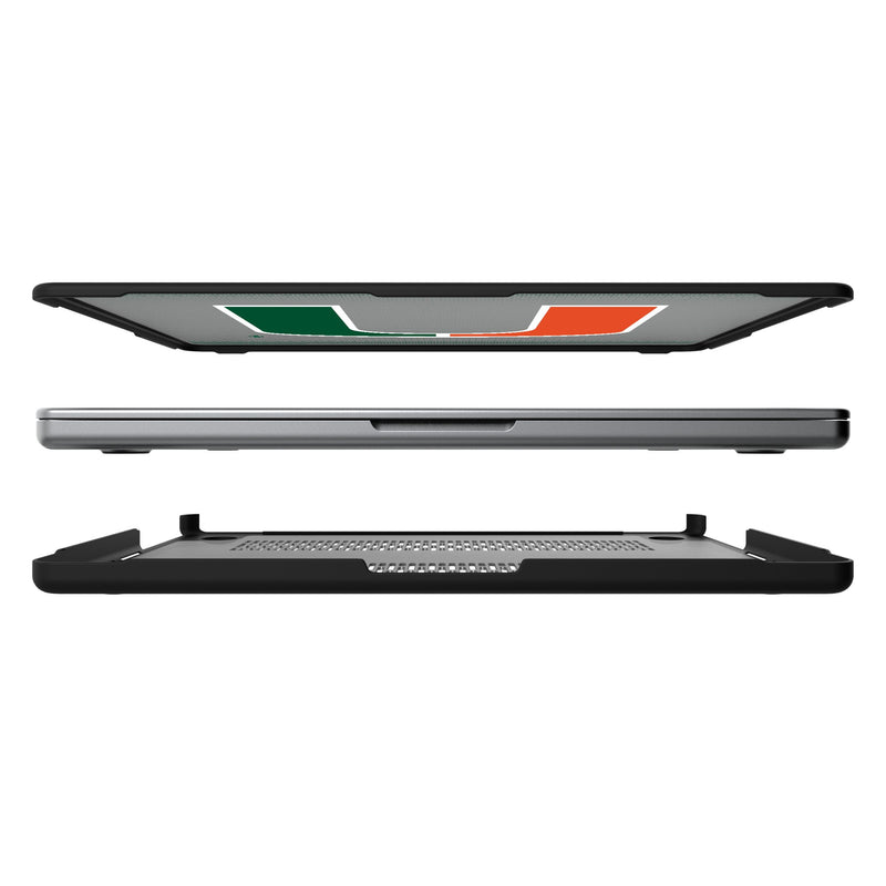 University of Miami Hurricanes Linen MacBook Laptop Case Split.Jpg