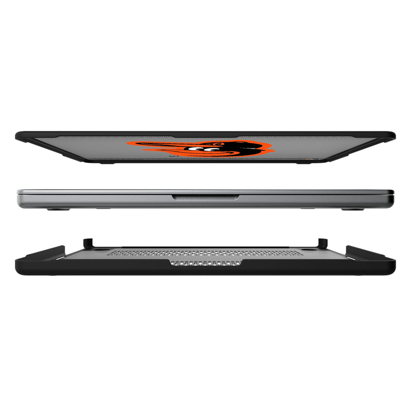 Baltimore Orioles Linen MacBook Laptop Case Split.Jpg