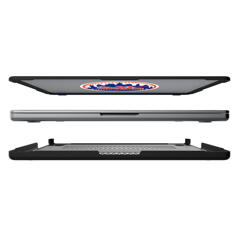 New York Mets Linen MacBook Laptop Case Split.Jpg