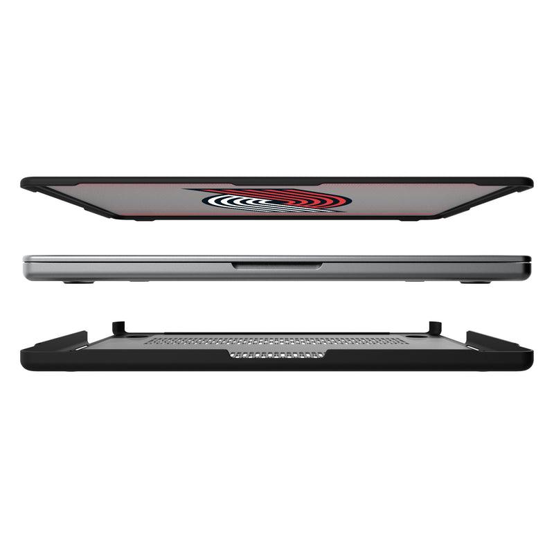 Portland Trail Blazers Linen MacBook Laptop Case Split.Jpg