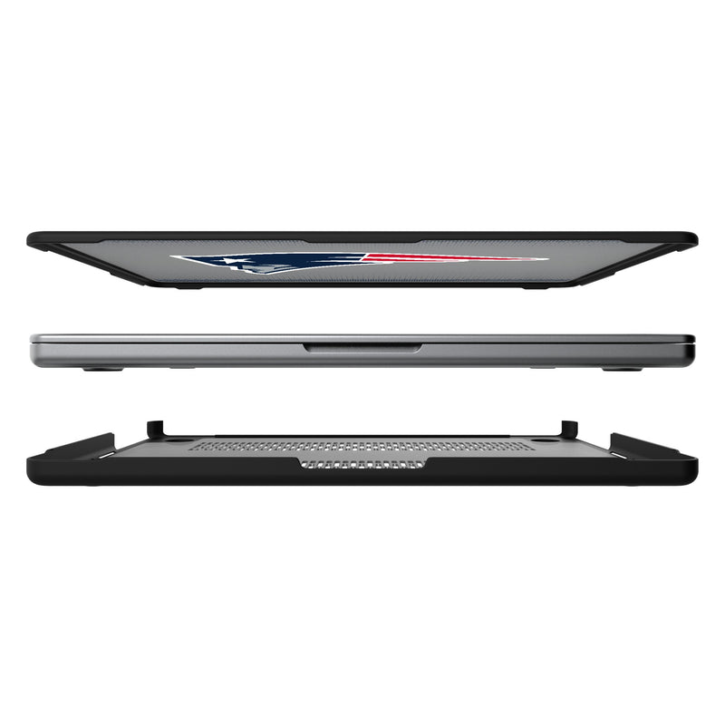 New England Patriots Linen MacBook Laptop Case Split.Jpg