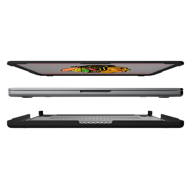 Chicago Blackhawks Linen MacBook Laptop Case Split.Jpg