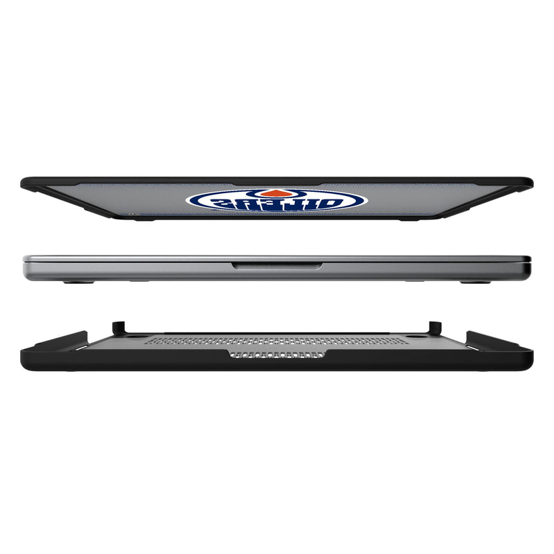 Edmonton Oilers Linen MacBook Laptop Case Split.Jpg