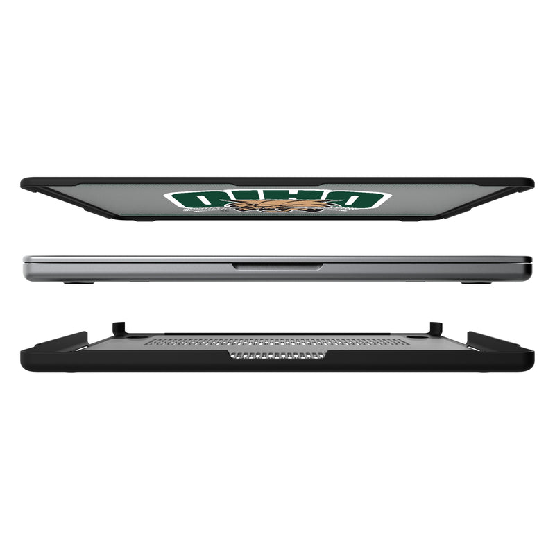 Ohio University Bobcats Linen MacBook Laptop Case Split.Jpg