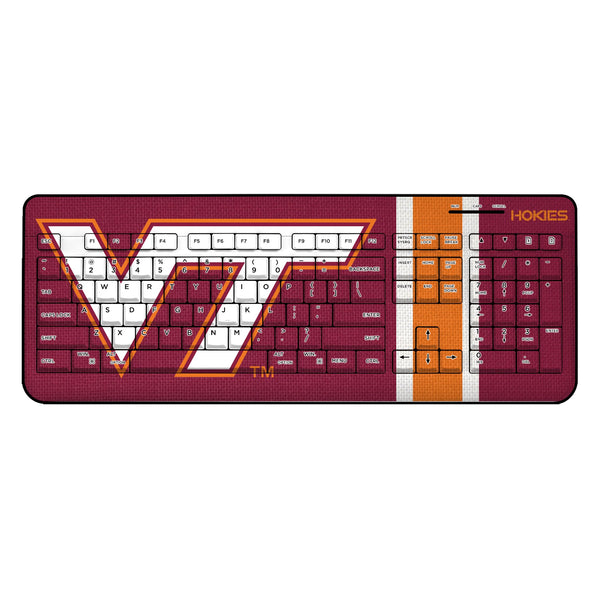 Virginia Tech Hokies Stripe Wireless USB Keyboard