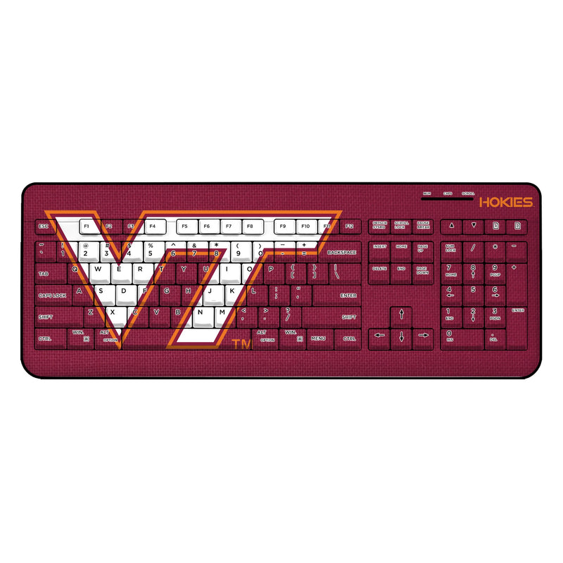 Virginia Tech Hokies Solid Wireless USB Keyboard