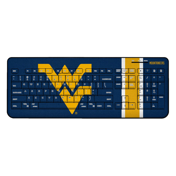 West Virginia University Mountaineers Stripe Wireless USB Keyboard