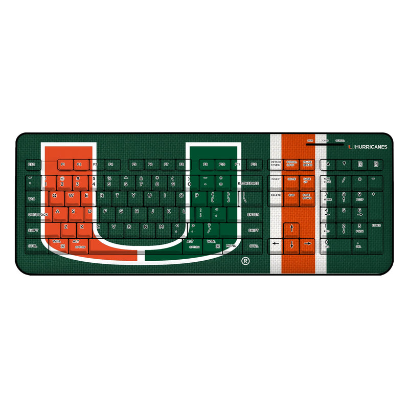 University of Miami Hurricanes Stripe Wireless USB Keyboard