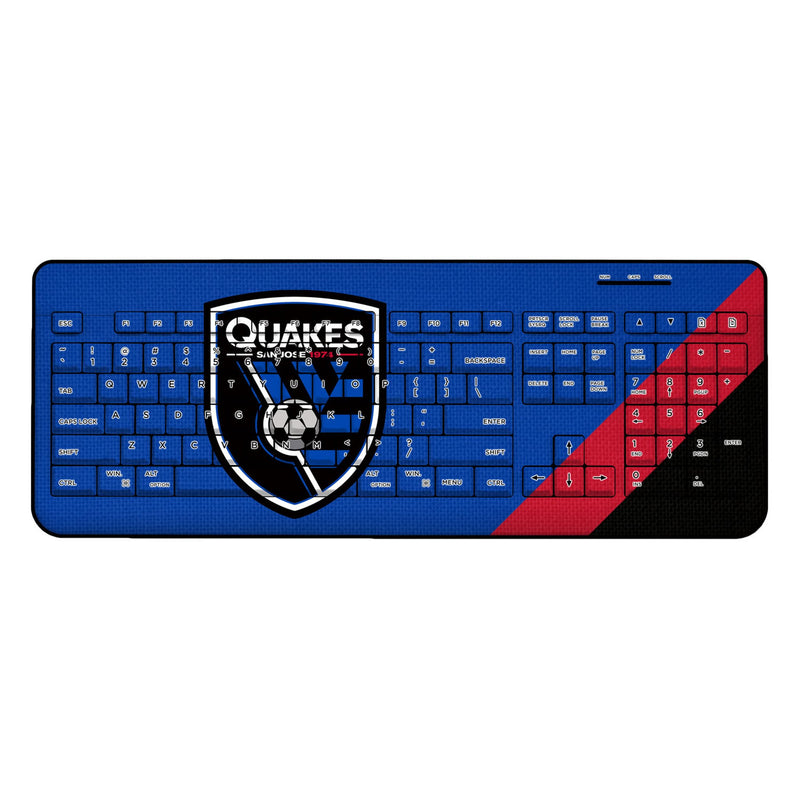 San Jose Earthquakes   Diagonal Stripe Wireless USB Keyboard