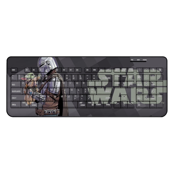 Star Wars: The Mandalorian Grogu and Din Djarin Color Block Wireless USB Keyboard