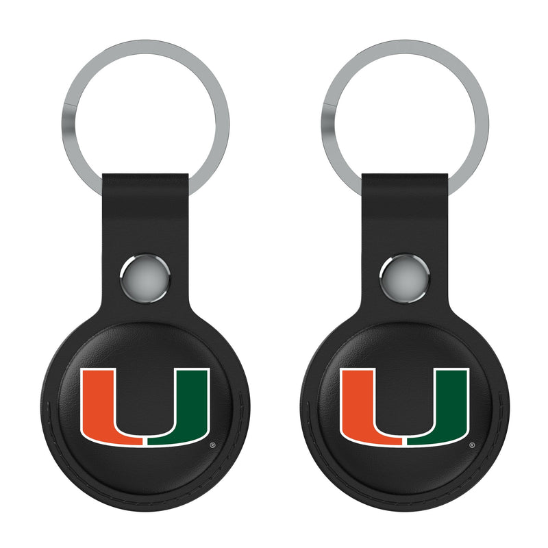 University of Miami Hurricanes Insignia AirTag Black Airtag Holder 2-Pack