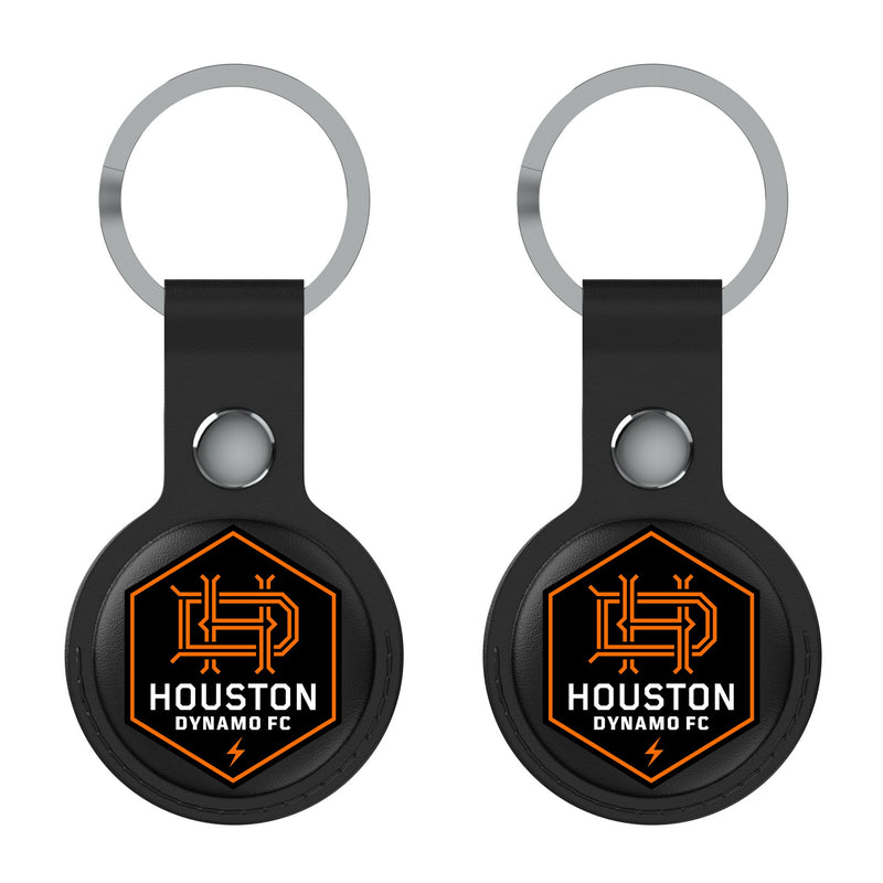 Houston Dynamo  Insignia AirTag Black Airtag Holder 2-Pack