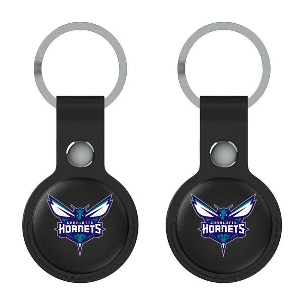 Charlotte Hornets Insignia AirTag Black Airtag Holder 2-Pack