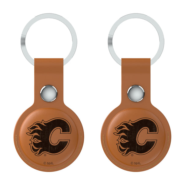 Calgary Flames Burn AirTag Brown Airtag Holder 2-Pack