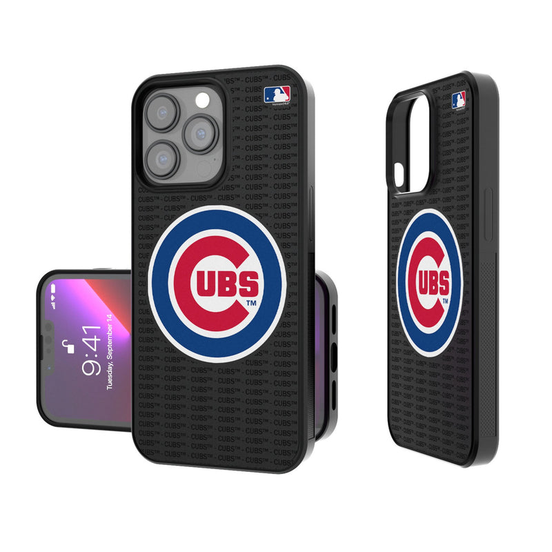 Chicago Cubs Text Backdrop iPhone Bump Phone Case