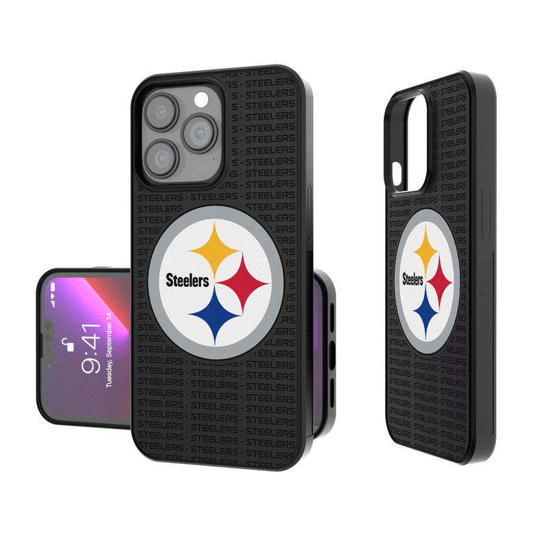 Pittsburgh Steelers Text Backdrop iPhone Bump Phone Case